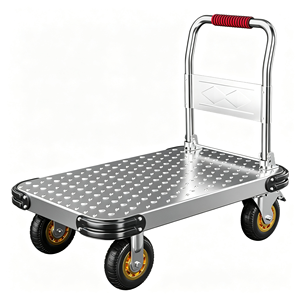 Chariot à plateforme pliable 880 lb, chariot à main robuste avec roues en caoutchouc, chariot à plateau pliable pour entrepôt, garage - Product Image 1