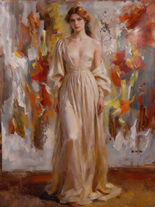 Peintures acryliques sur toile pour filles B&C ART, robe, figure, peinture DIY, personnalisation artisanale pour la <span class=keywords><strong>décoration</strong></span> de la chambre - Product Image 2
