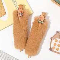 Bolígrafo de Peluche de Capibara con Logotipo, Kawaii, 1.0 mm, Papelería, Bolígrafo de Punta Redonda para Niños, Bonito Bolígrafo de Plástico, Regalo de Cumpleaños, Tipo Push, Promocional