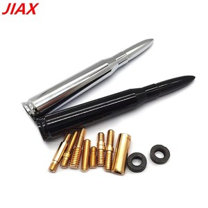 50 Cal Bullet Style <b>Car</b> Antenna,Mirror <b>Polished</b>&Oil Spray Black,Universal Aluminum Truck Antenna with 8 Adapters for Ford GMC - Product Image 1