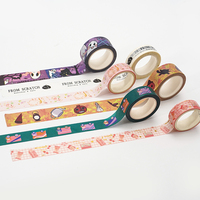 Cintas Adhesivas Decorativas de Papel Washi con Diseños de Dibujos Animados, Personalizadas, Estéticas y Lindas, para Impresión, Etiquetas Adhesivas Privadas para Embalaje de Laptops