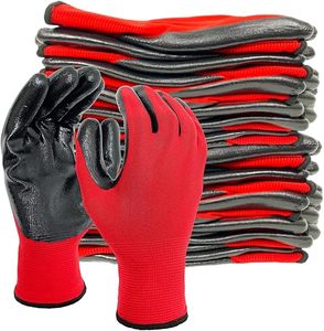 Guanti da Lavoro Rivestiti in Nitrile, Altamente Resistenti all'Olio, Adatti sia per Uomini che per Donne Meccanici Automobilistici. - Product Image 1