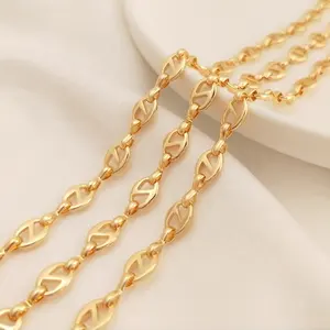 كوريا خنزير الأنف سلسلة لا تتلاشى مجوهرات الذهب ملحقات السلسلة سلاسل لصنع المجوهرات