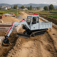 Camion-pelle sur chenilles de 5 tonnes avec moteur diesel intégré pour travaux de construction en montagne