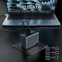 Cargador Rápido GaN de 67W con Pantalla TFT Tipo C, Cargador Universal Tipo-C PD QC a Prueba de Fuego para Teléfono Inteligente, Laptop, Auriculares, Cámara, Samsung