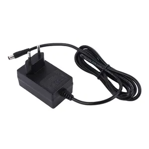 Adaptor AC DC DC 12V 1A Konverter AC100-240V Adaptor Pengisi Daya Catu Daya Colokan EU Hitam untuk Kamera CCTV LED Lampu String Driver