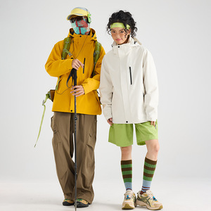 <span class=keywords><strong>Veste</strong></span> Hardshell 3-en-1 Unisexe Style Frères avec Doublure Polaire Coupe-Vent Imperméable Respirante en Polyester Coupe Classique pour l'Extérieur - Product Image 2