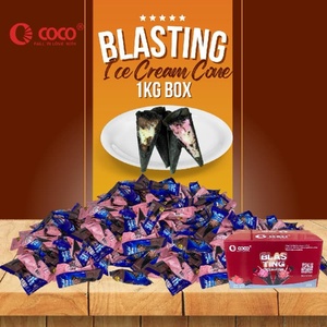 Boîte de 1kg de haute qualité collation au chocolat croustillant cône de crème glacée Biscuit paquet familial fraise cacao lait biscuits emballés en vrac - Product Image 4