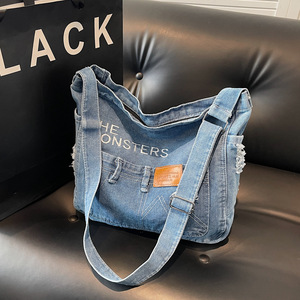 Vintage Denim Artistic Girl Commuting Crossbody <b>Bag</b> for Female <b>College</b> Students Shopping Leisurely Style Single Strap Portable - Product Image 5