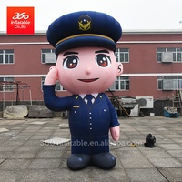 Nouveau design de personnage de policier publicitaire gonflable géant portant un uniforme de police pour un service personnalisé