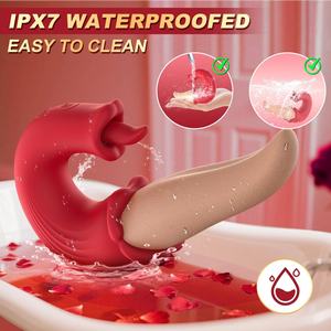 Juguete sexual de silicona 2 en 1, 10 vibradores oscilantes, estimulador de clítoris femenino, vibradores de Estimulación del punto G, vibrador para lamer la lengua - Product Image 4