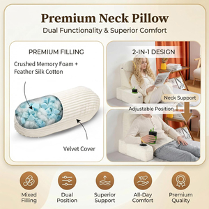 Reading Pillow <strong>for</strong> Adults, Back Pillow <strong>for</strong> <strong>Bed</strong> Sitting up <strong>Backrest</strong> Pillow <strong>for</strong> Sitting in <strong>Bed</strong> Detachable Arms with Built-in Cup - Product Image 2