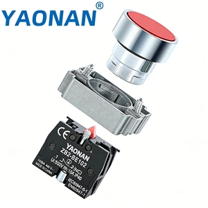 Interrupteur à bouton-poussoir YaoNan DB2-BA42/XB2-BA42 étanche IP65 10A 1NO 22mm avec borne à vis en métal argenté pour appareils électroménagers - Product Image 3