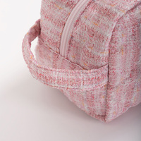 Trousse de Toilette Matelassée en Polyester HETON avec Poignée Souple, Étui de Maquillage Multifonction Écologique Résistant à l'Eau avec Lettre