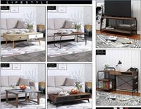 Meuble de salon multifonctionnel, Table basse moderne nordique en bois avec compartiment caché, étagère réglable