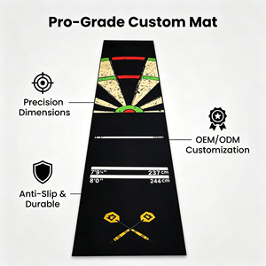 Tapis de fléchettes antidérapant personnalisé avec guide de tir et design plat pour la pratique professionnelle et à domicile - Product Image 1