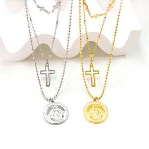 Collar de Cruz Religioso Antideslustre, Personalizado en Dubái, de Acero Inoxidable, Chapado en Oro de 14k y 18k, para Mujeres y Hombres - Product Image 6