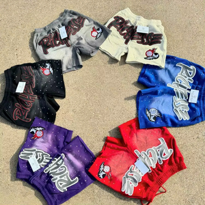 कस्टम पुरुषों के कपड़े कपास 3 डी पफ प्रिंट शॉर्ट्स सूरज की फीडेड शॉर्ट्स स्ट्रीटवियर रेट्रो ढीली फ्रेंच टेरी एसिड वॉश शॉर्ट्स - Product Image 2