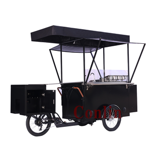 Carro plegable <span class=keywords><strong>de</strong></span> acero inoxidable con nevera, fregadero, <span class=keywords><strong>bicicleta</strong></span>, carrito <span class=keywords><strong>de</strong></span> comida con vitrina a la venta - Product Image 5