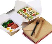 Boîte à lunch en papier kraft jetable personnalisée pour la restauration