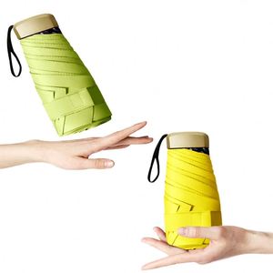 Paraguas de Bolsillo Plegable de Cinco Secciones con Logotipo Personalizado, Protección UV, Recubrimiento Negro, Ligero, para Tiendas de Regalos - Product Image 1