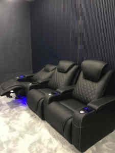Умное регулируемое кресло для домашнего кинотеатра с подсветкой и массажными диванами из натуральной кожи - Product Image 6
