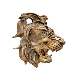 アンティーク調の家の装飾樹脂彫刻、レトロな3Dライオンヘッドの壁掛けアート、動物の頭の像、アートウォールデコレーション用 - Product Image 5