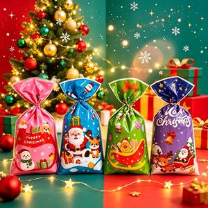 Sacs de friandises de Noël en gros avec attaches torsadées, sacs d'emballage transparents en cellophane pour bonbons et biscuits, pour les cadeaux de fête de Noël pour enfants, sacs en cellophane - Product Image 5