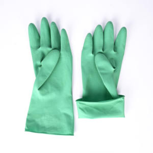 Gants de ménage imperméables en latex vert de 30cm avec texture antidérapante polyvalents pour le nettoyage de la <span class=keywords><strong>vaisselle</strong></span> Entretien ménager - Product Image 3