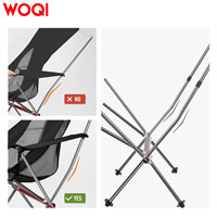 Chaise portable compacte à dossier haut WOQI, grande, robuste, pour la randonnée, le camping, les voyages, la plage, les pique-niques, la pêche, avec sac de rangement