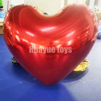Ballon gonflable en forme de coeur de miroir de boules de miroir pour le centre commercial de publicité de partie de décoration de vacances de Noël