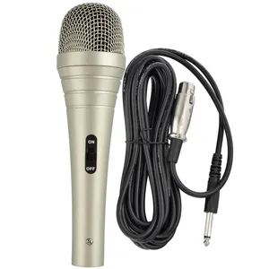 Champagne black new metal wired microphone 6.5 plug China production home stage karaoke dynamic professional microphone