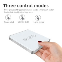Interrupteur de Scène Sans Fil Intelligent Zigbee 3 Gang avec Panneau en Verre Trempé Courbé, Double Clic, Alimenté par Batterie, Installation Facile