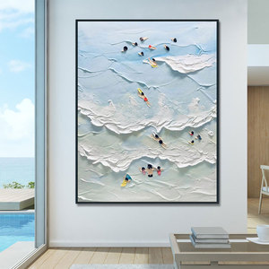 Nghệ Thuật Ban Đầu Handmade Kích Thước Lớn 3D Tường Nghệ Thuật Cảnh Biển Bức Tranh Tùy Chỉnh Kết Cấu Vải Cá Nhân Phòng Khách Trang Trí Nội Thất Quà Tặng - Product Image 4