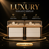 Comptoir de présentation de bijoux personnalisé avec éclairage LED, vitrine de luxe en verre pour magasin de bijoux, mobilier de magasin de détail