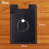 Poche portefeuille en cuir Pu approvisionnement d'usine personnaliser le logo pochette d'identification de crédit pochette porte-carte de téléphone manches avec anneau