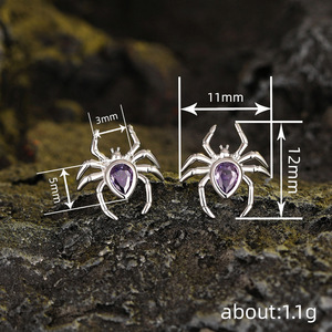 Orecchini a Perno Geometrici a Goccia a Forma di Ragno per Donna, Accessorio Semplice ed Elegante per l'Uso Quotidiano, Outfit Festivi e Regalo - Product Image 4