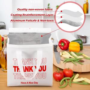 Sac isotherme personnalisé en aluminium non tissé avec fermeture éclair, petit sac de livraison thermique pour aliments chauds/froids - Product Image 3