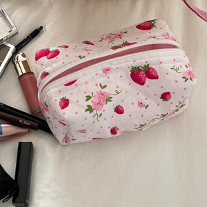 Fresh and sweet skincare product <b>storage</b> bag, cute strawberry toiletry bag, portable toiletry bag and <b>makeup</b> bag. - Product Image 2
