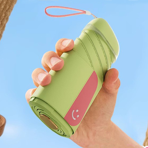 Dù để che nắng pongee Vải mưa bằng chứng Hướng dẫn sử dụng mở lớp phủ màu đen bảng điều chỉnh viên nang Mini Túi gấp ô với in logo - Product Image 2