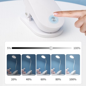 Lámpara de Escritorio con Clip, Interruptor Táctil de Encendido/Apagado, Carga USB, Protección Ocular, LED Regulable, Moderna, Pequeña, para Dormitorio - Product Image 2