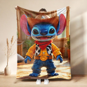 Mantas ChamXue, Manta de Franela con Dibujos Animados de Lilo y Stitch, Linda Manta de Franela con Diseño de Alien Azul Stitch para Niños, para Todas las Temporadas - Product Image 2