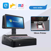 Sistema POS Todo en Uno con Pantalla Táctil de 15.6 Pulgadas, Terminal POS, Cajón, Impresora, Escáner, Caja Registradora, Sistema de Punto de Venta