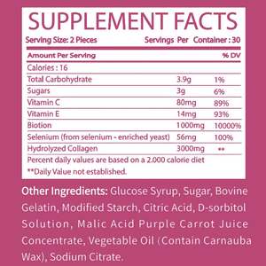 Gli integratori vitaminici per capelli con etichetta privata Premium per capelli e pelle e unghie supportano le gengivine al collagene con biotina e vitamina <span class=keywords><strong>C</strong></span> - Product Image 3