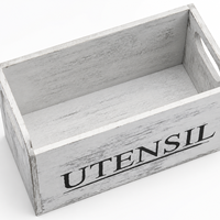 Boîte de rangement en bois blanchi pour ustensiles de cuisine, vente en gros, très demandée, pour comptoir de cuisine et maison