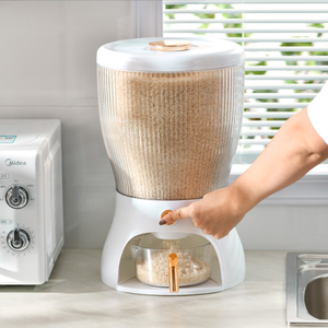 Distributore di cereali di riso in plastica a prova di 360 gradi rotante a 4 griglie, per cereali, snack, zucchero, caramelle, chicchi di caffè - Product Image 3