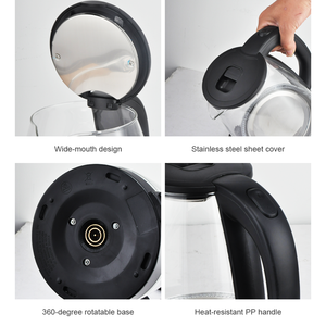 Bollitore Elettrico in Vetro Senza Fili con Funzione Mantenimento Calore, Produzione OEM all'Ingrosso Personalizzata per Hotel, Uso Domestico e All'aperto - Product Image 5