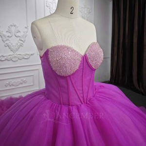Dy5816 Fuchsia <b>Vintage</b> Appliques Quinceanera <b>Ball</b> <b>Gown</b> Sweetheart Party Dress 100% Cotton Ankle-Length Pageant Ready-Made - Product Image 4