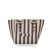 Sac fourre-tout en toile rayée réutilisable, écologique, en coton, sac de shopping, logo personnalisé, petit sac de voyage portable, sac de plage