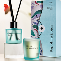 Coffret Cadeau M&Sense : Bougie Parfumée Artisanale de Luxe en Pot de Verre et Mini Diffuseur à Bâtonnets